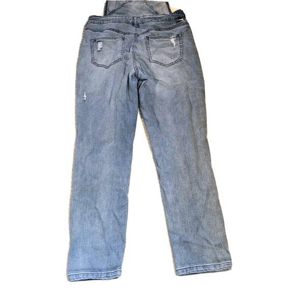 Sky & Sparrow Bib Overalls Sz 7 Distressed Blue Stretch Denim - Picture 7 of 8